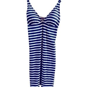 Tommy Bahama Women’s‎ Breton Navy White Stripe Dress Small Double Strap Bra Cups